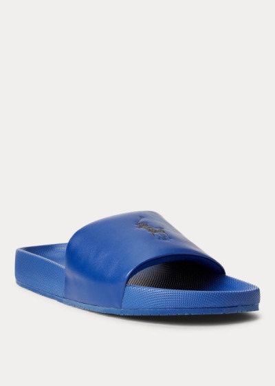 Sandalias Polo Ralph Lauren Hombre Azul Rey Azules / Negros - Cayson Pony Slide - QOVWT3518